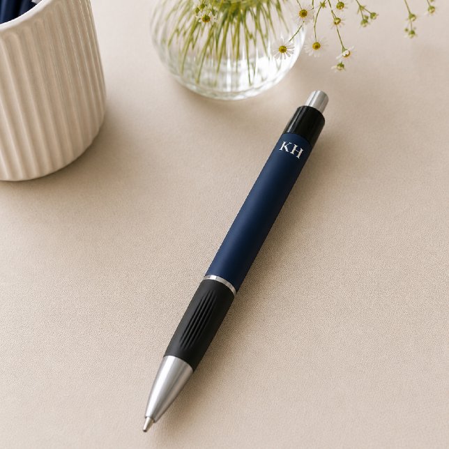 Personalisierter navyblauer Monogramm-Schreibstift Kugelschreiber (Von Creator hochgeladen)
