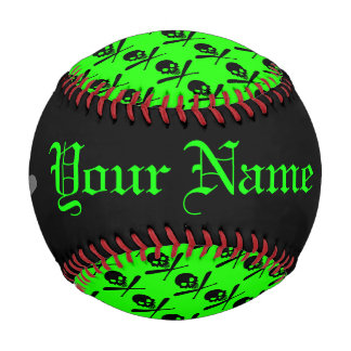 Personalisierter Neon Baseball-Schädel und überkre Baseball
