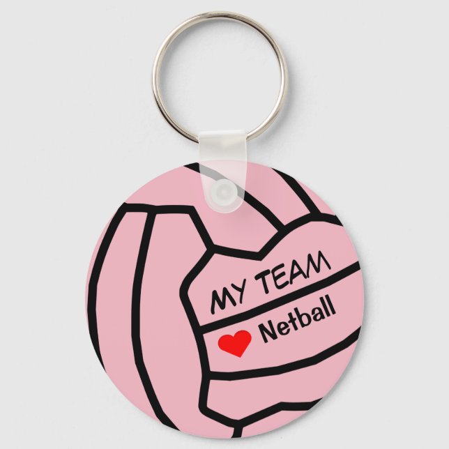Personalisierter Netball-Ball-Design-Keyring Schlüsselanhänger (Vorderseite)