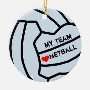 Personalisierter Netball-Ball-Entwurf Keramikornament