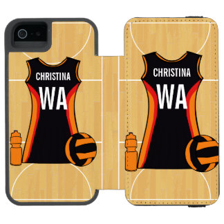 Personalisierter Netball Incipio Watson™ iPhone 5 Geldbörsen Hülle