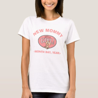 Personalisierter neuer Mama-Baby-Mädchen-T - Shirt