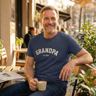 Personalisierter Neuer Opa Est Datum Vatertag Tri-Blend Shirt