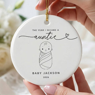 Personalisierter Neuer-Tante-Baby-Junge-Schmuck Keramik Ornament