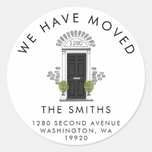 Personalisierter neuer Zuhause-Adressenaufkleber Runder Aufkleber