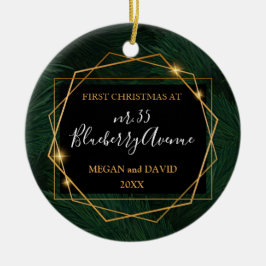 Personalisierter neuer Zuhause-Ornament Keramik Ornament