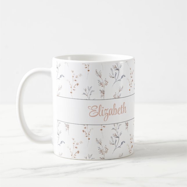 Personalisierter neutraler botanischer Namensbeche Kaffeetasse (Links)