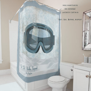 Personalisierter New Hampshire Ski. Essen Schlafen Duschvorhang