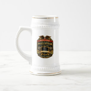 Personalisierter New Yorker Polizeibeamter Bierkru Bierglas