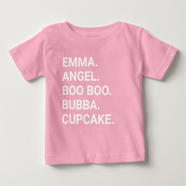 Personalisierter Nickname T - Shirt für Baby Kinde (Vorderseite)