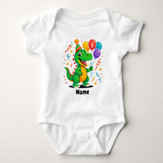 Personalisierter Niedliche Geburtstag Dino Kids Baby Strampler