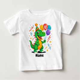 Personalisierter Niedliche Geburtstag Dino Kids Baby T-shirt