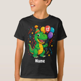 Personalisierter Niedliche Geburtstag Dino Kids T-Shirt