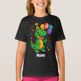 Personalisierter Niedliche Geburtstag Dino T-Shirt