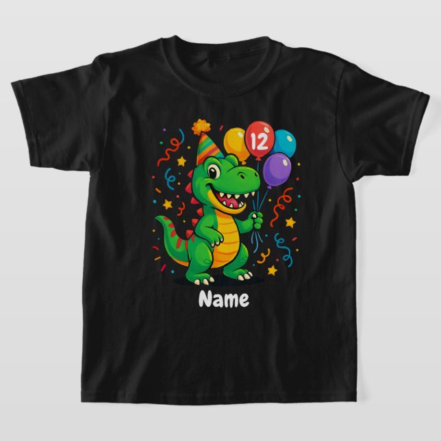 Personalisierter Niedliche Geburtstag Dino T-Shirt