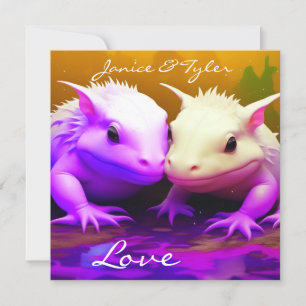 Personalisierter Niedlicher Axolotl Couple Liebe A