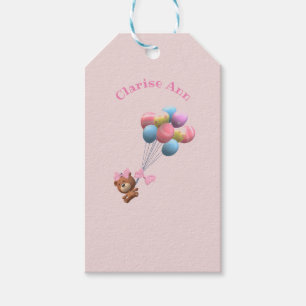 Personalisierter Niedlicher Bär und Balloons Baby  Geschenkanhänger