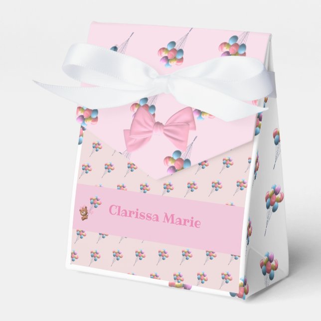 Personalisierter Niedlicher Bär und Balloons Geschenkschachtel (Vorderseite)