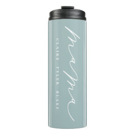 Personalisierter Niedlicher Blue Mama Script Therb Thermosbecher