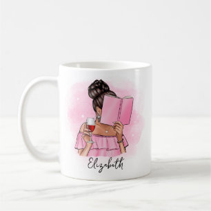 Personalisierter niedlicher Buchüberleser Kaffeetasse