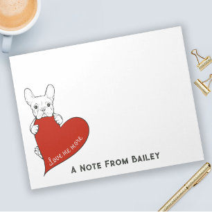 Personalisierter Niedlicher Bulldog mit einem Rote Notizblock