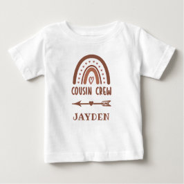 Personalisierter Niedlicher Cousin Crew Boho Rainb Baby T-shirt