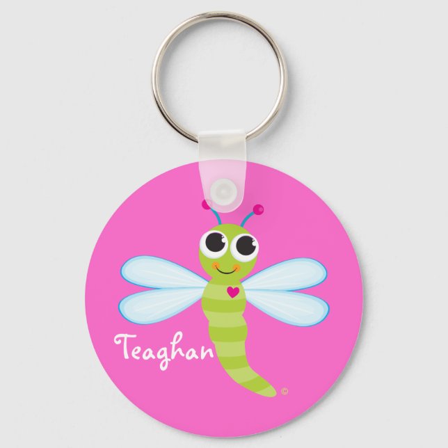Personalisierter Niedlicher Dragonfly-Schlüsselanh Schlüsselanhänger (Vorderseite)