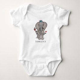 Personalisierter Niedlicher Elefant und Baby Strampler
