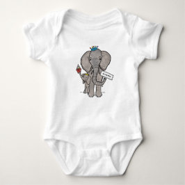Personalisierter Niedlicher Elefant und Baby Strampler