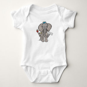 Personalisierter Niedlicher Elefant und Baby Strampler