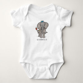 Personalisierter Niedlicher Elefant und Baby Strampler