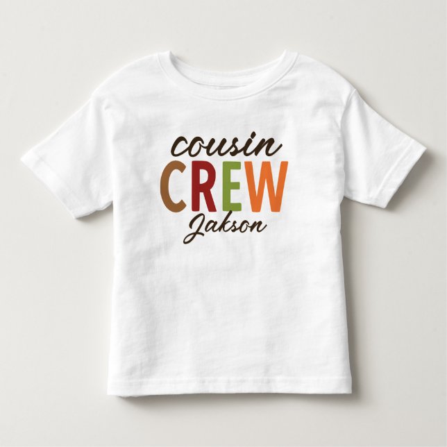Personalisierter Niedlicher Erntedank Cousin Crew Kleinkind T-shirt (Vorderseite)