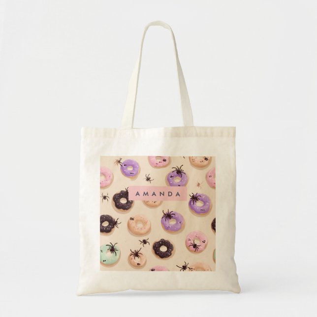 Personalisierter Niedlicher Fall Halloween Donut S Tragetasche (Vorne)