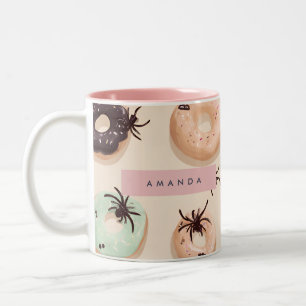 Personalisierter Niedlicher Fall Halloween Donut S Zweifarbige Tasse