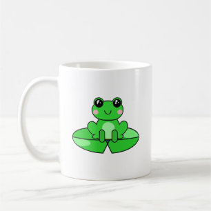 Personalisierter Niedlicher Frosch Name im Herze Kaffeetasse