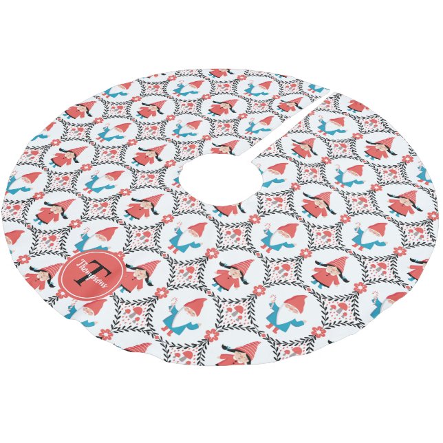 Personalisierter Niedlicher Geburtstag Polyester Weihnachtsbaumdecke (Schrägansicht)