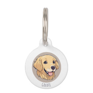 Personalisierter Niedlicher Golden Retriever Haustiermarke