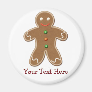 Personalisierter Niedlicher Holiday Gingerbrot Man Magnet