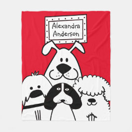 Personalisierter Niedlicher Hund Doodle Fleecedecke