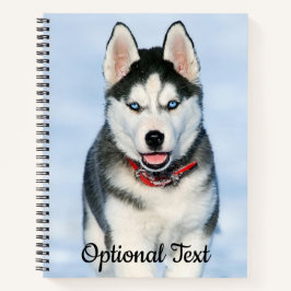 Personalisierter Niedlicher Husky Welpe Hund im Sc Notizbuch
