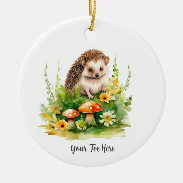Personalisierter Niedlicher Igel Keramik Ornament (Vorne)
