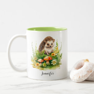 Personalisierter Niedlicher Igel Zweifarbige Tasse