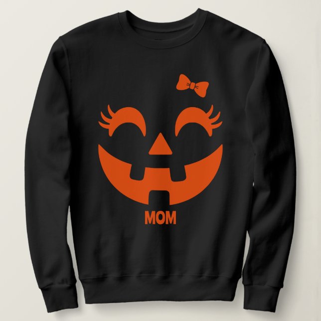Personalisierter Niedlicher Jack O' Lantern Face Sweatshirt (Design vorne)