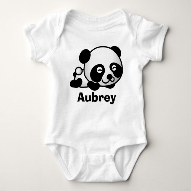 Personalisierter niedlicher kleiner Babypandabär Baby Strampler (Vorderseite)