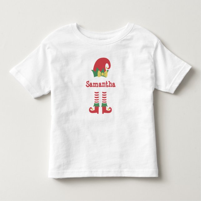 Personalisierter Niedlicher Kleinkind Elf Weihnach Kleinkind T-shirt (Vorderseite)