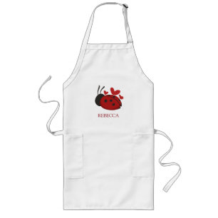 personalisierter niedlicher Ladybug Lange Schürze