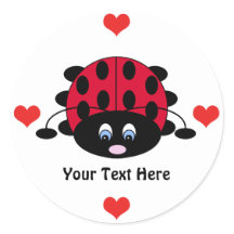 Personalisierter Niedlicher Ladybug mit Herz-Stick