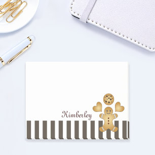 Personalisierter Niedlicher Lebkuchen Mann Keks Post-it Klebezettel