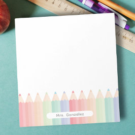 Personalisierter Niedlicher Lehrer Rainbow Notizblock