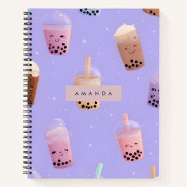 Personalisierter Niedlicher Lila Pasteltee Notizbuch
